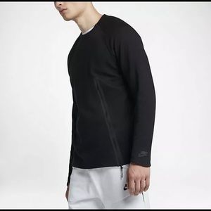 Nike Tech Fleece Crew Sweatshirt Black Zip Sz L